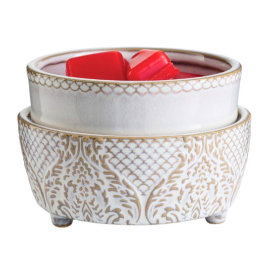 2-In-1 Vintage White Wax Warmer