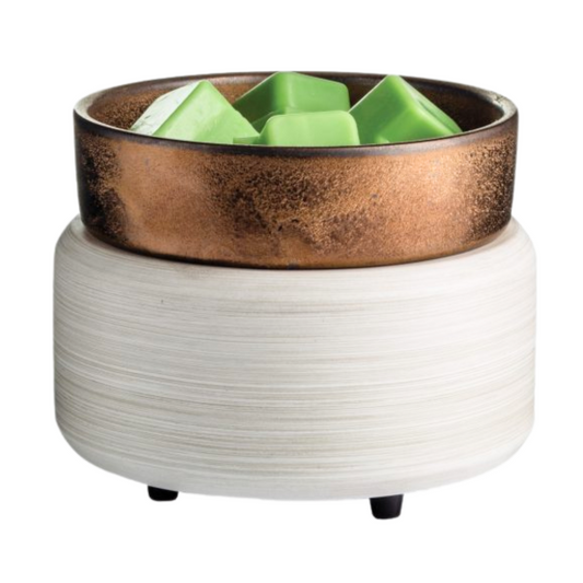 2-In-1 Gray Whitewash Bronze Wax Warmer