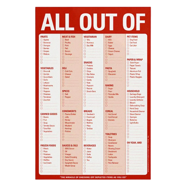 All Out Of Red Notepad