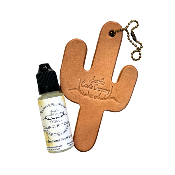 Leather Car Freshener Cactus