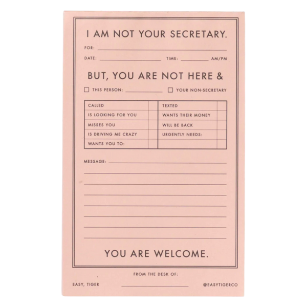 Not Your Secretary Notepad – Amarillo Candle Company