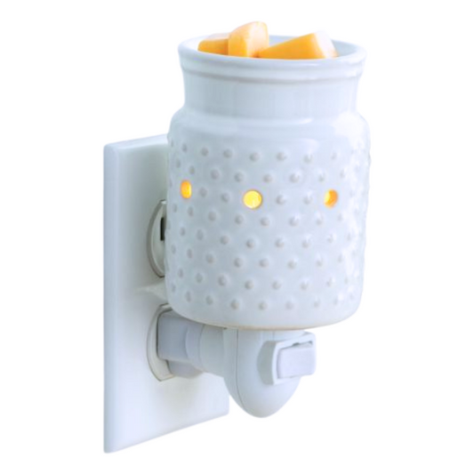 Plug In White Hobnail Wax Warmer